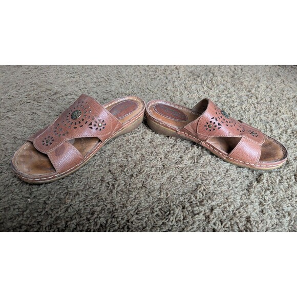 Montana Artisan Crafted Sandals 7.5 M Brown Leather Accent Comfort Insole - Picture 2 of 6